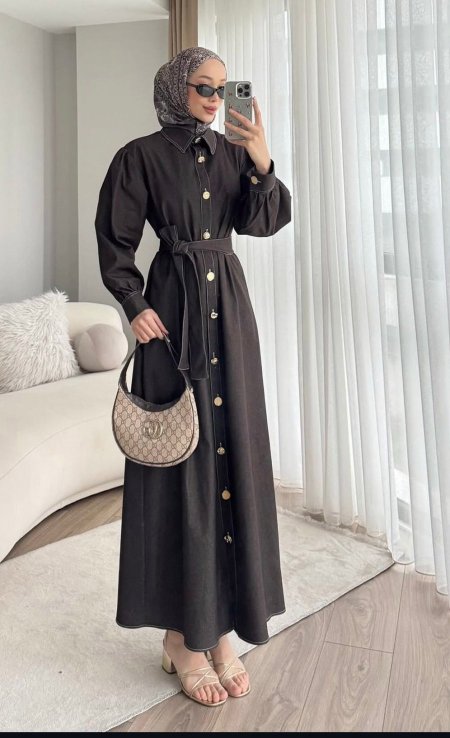 فستان جينز خمري